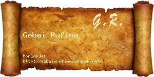 Gebei Rufina névjegykártya
